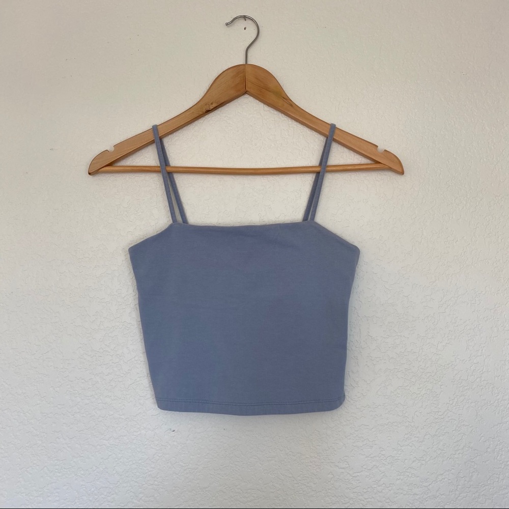 PS BASICS (pacsun) blue crop top